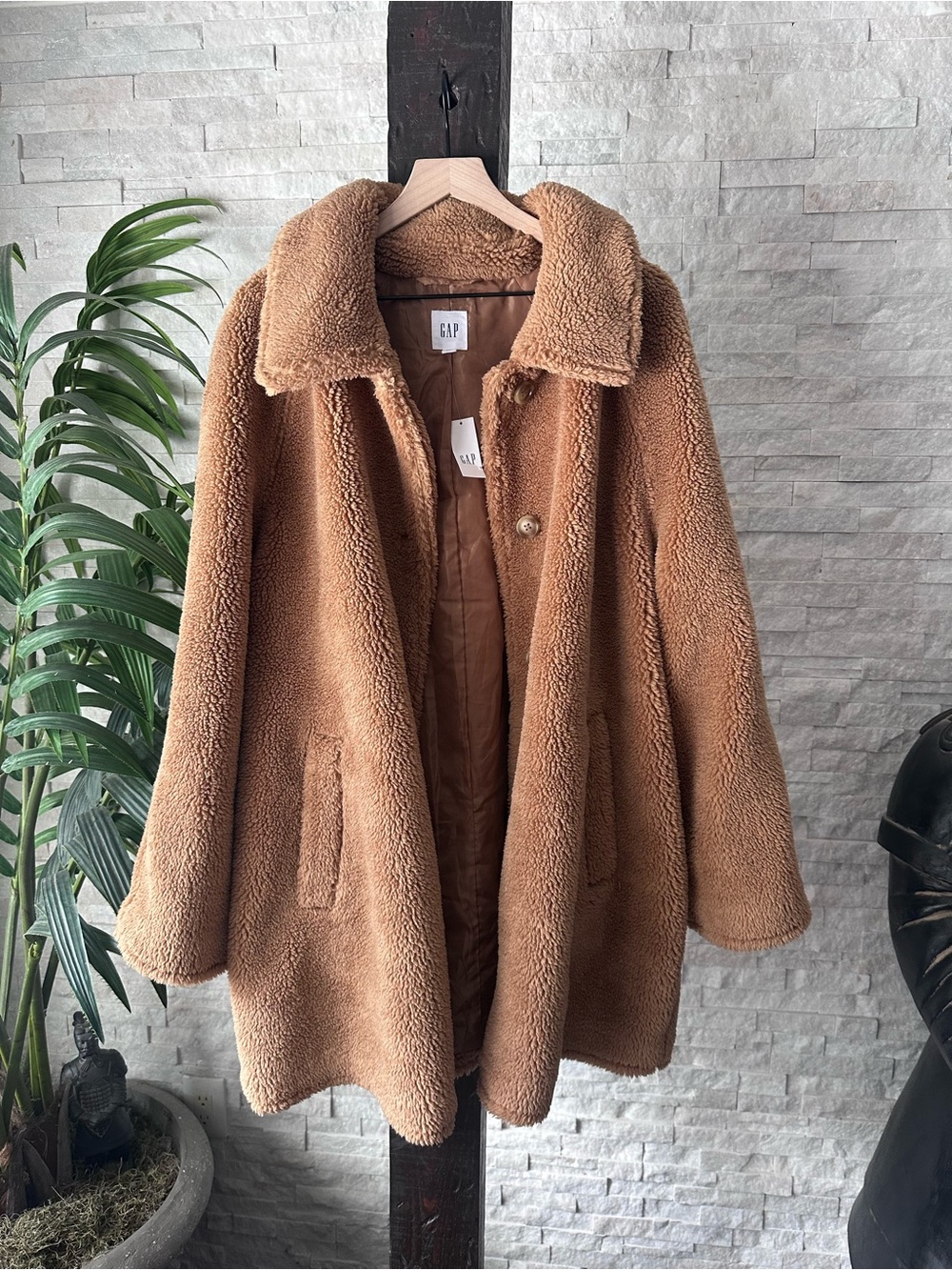 GAP Women's Teddy Coat in Camel Tan Size XXL New with Tags
